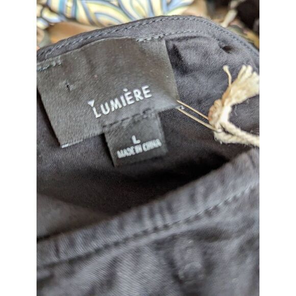 Lumiere Women Black Square Neck Cotton Mini Dress Size Large - Picture 7 of 12